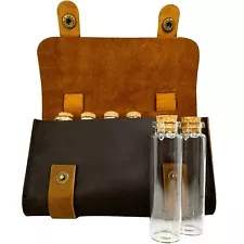 Ruck & River Leather Spice Holder Kit w/ 6 Jars Travel Spices Pouch Camp Cooking