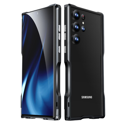 For Samsung S24 S25 Ultra S26 Ultra Metal Aluminum Frame Bumper Hard Rugged Case