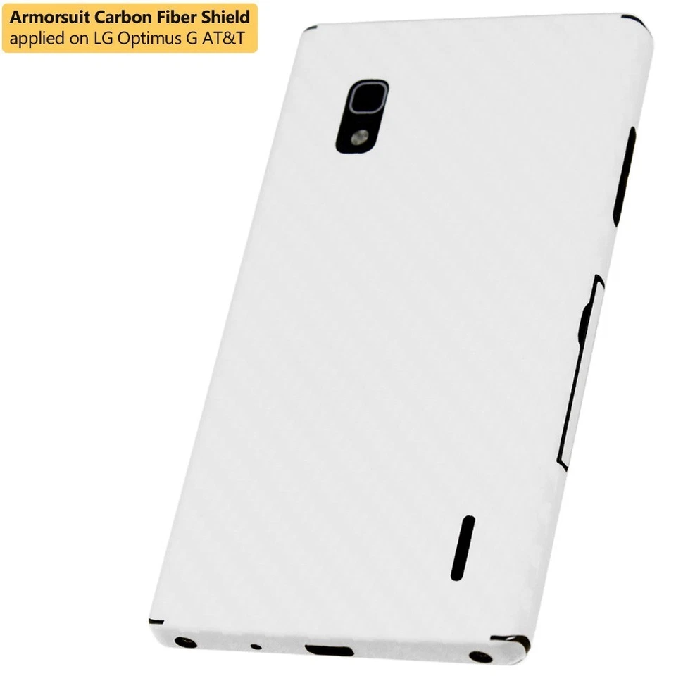 ArmorSuit LG Optimus G (AT&T) Screen Protector + White Carbon Fiber Skin USA - Image 3 of 4