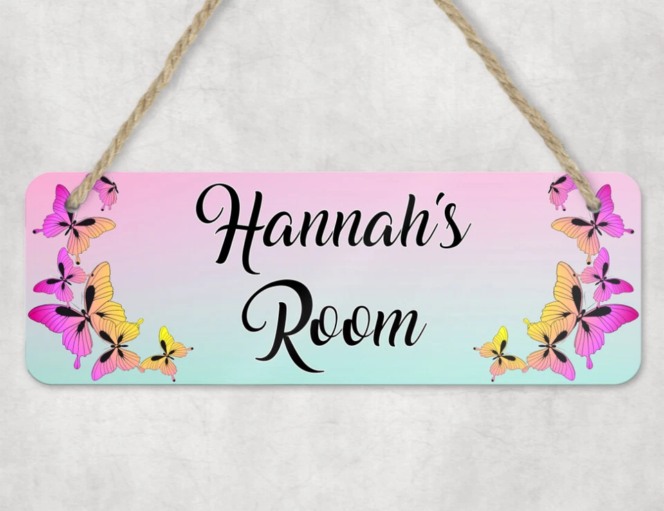 Butterfly Door Sign - MDF Wooden - Personalised With Name - image 3 of 3