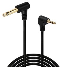5.9ft Angle 90  Stereo Cable 3.5mm TRS to 6.35mm Audio Cord Converter 3.5 6.35
