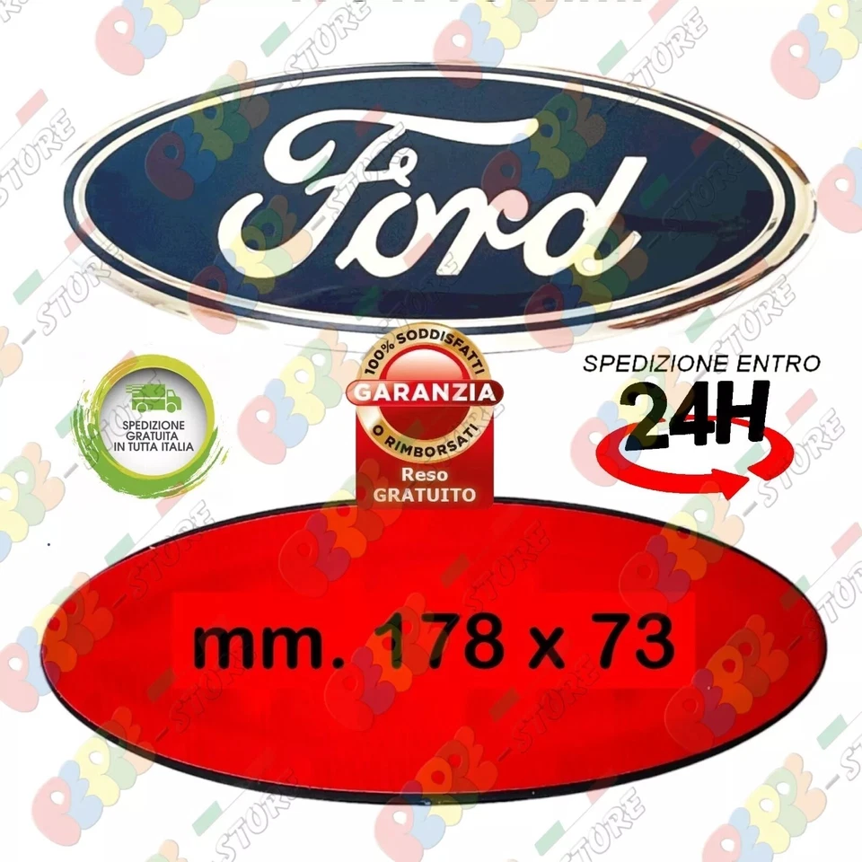 STEMMA PER FORD FIESTA CUGA FOCUS ECOSPORT PUMA LOGO IN LEGA PIATTO CON ADESIVO - Immagine 2 di 3