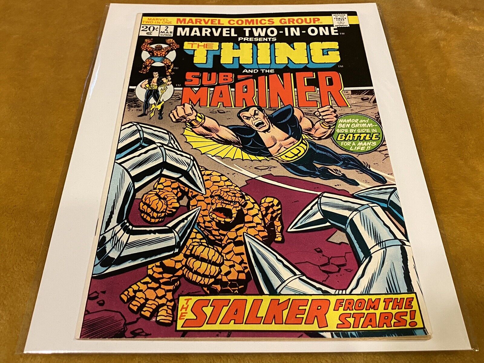 1973 Marvel Two in One #2 The Thing & Namor The Sub-Mariner Cover Iconic Comic!