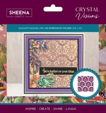 Crafter's Companion - CRYSTAL VISION - 2D Embossing Folder - ELEGANT DAMASK