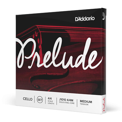 D'Addario Prelude 4/4 Cello Set, Medium Gauge, Authorized Dealer