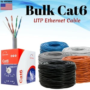PREMIUM CAT6 500ft 1000ft UTP Câble Ethernet en vrac Réseau solide RJ45 23 AWG