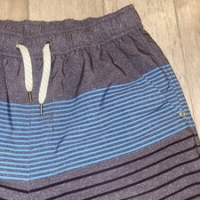 Vuori Kore Short Athletic Stretch Gym Shorts 6.5" Gray Striped Lined MENS SMALL