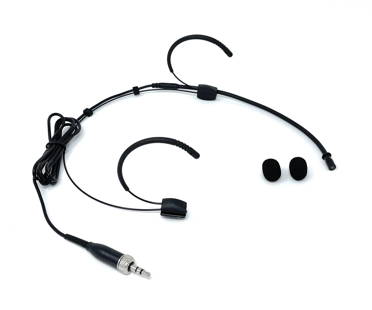 Black Headset Mic Headworn Microphone for Sennheiser Wireless Bodypacks