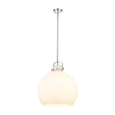 Innovations Newton Sphere 1-Lt 18" Stem Pendant, PN/MWG - 410-1SL-PN-G410-18WH