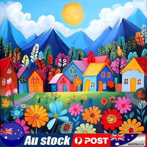 5D DIY Full Round Drill Diamond Painting House Kit Home Decor Art Craft ...