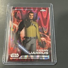 SP Kanan Jarrus 2024 Topps Chrome Star Wars Red Ray Wave Refractor 124