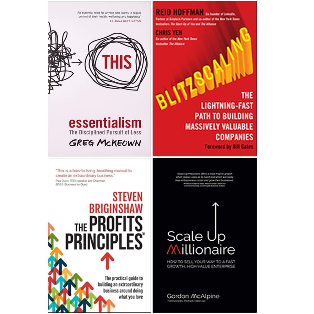 Various Publishers Blitzscaling, Essentialism, Scale Up Millionaire & The Profits Principles - 4 Book Business Collection Set - Paperback - New - Image 2