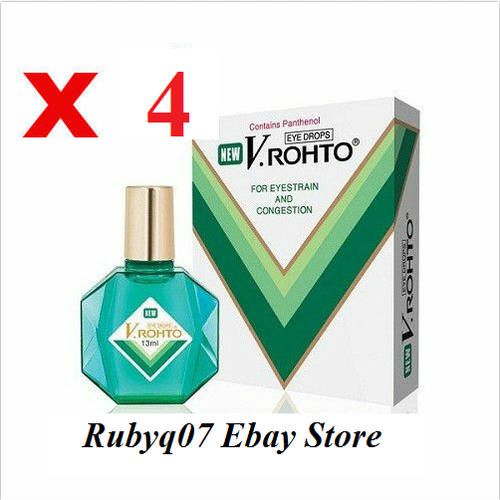 4 x NEW V Rohto Eyedrop Eye drops 13ml for Eyestrain Congestion Redness ...
