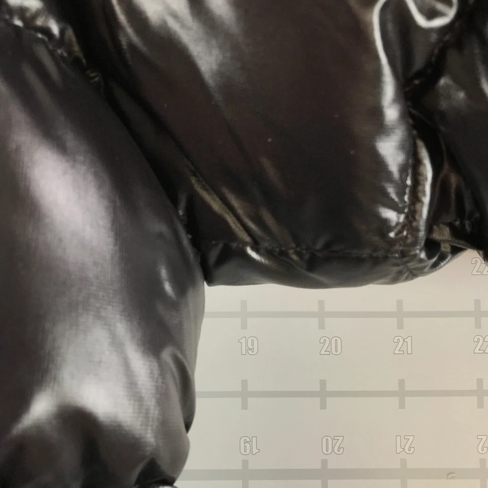 Burberry Down Jacket Womens Petite Large Black Stowaway Hood Zip Front Puffer - Image 3 of 4