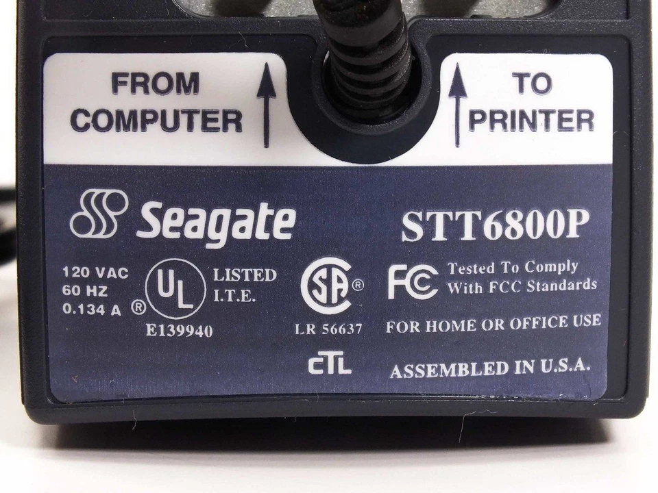 Seagate STT6800P 800MB TapeStor External Tape Drive - 120V - New with Software - Image 4 of 4
