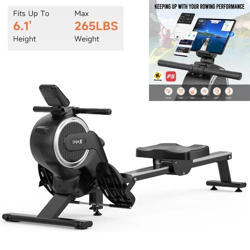 Magnetic Rowing Machine Rower w/ LCD Monitor Home Gym Fitness Cardio Workout - Picture 2 of 11