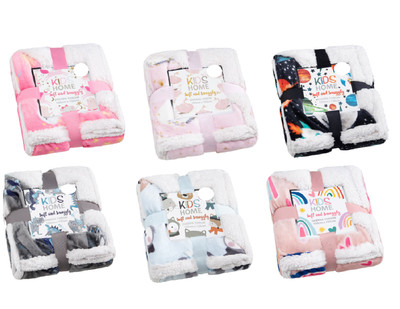 New Super Soft and Snuggly Kids Sherpa Throw in Different Lovely Designs |  eBay