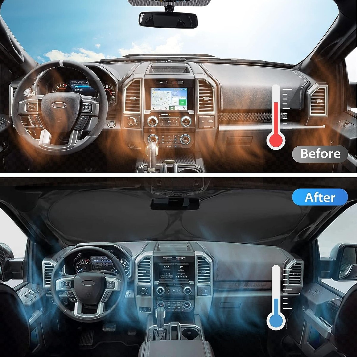 Parasol Interior Para Hyundai I20 2015-2020, Plegable, Bloquea El 99% De Rayos UV Y Protege El Salpicadero