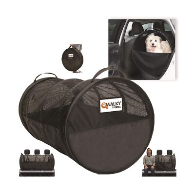 Walky Tunnel Pet Travel Tube Automotive Pet Barrier,Seat Protector, Pet Trave...