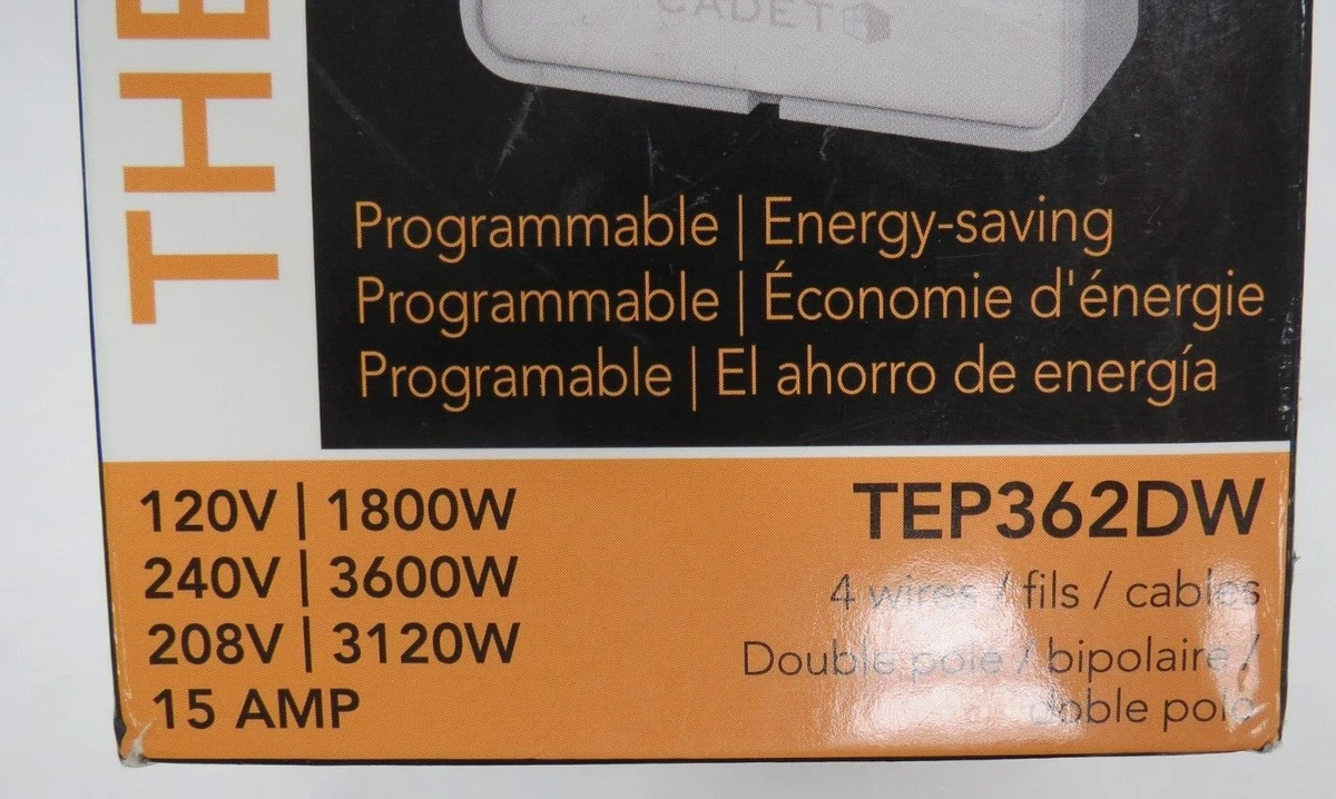 CADET TEP362DW PROGRAMMABLE ENERGY-SAVING THERMOSTAT 08204 NEW | eBay