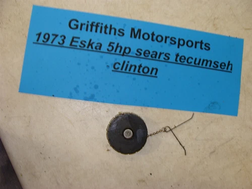 1971 Sears Gamefisher Tecumseh outboard Eska 7hp 1777a gas fuel cap chain plasti