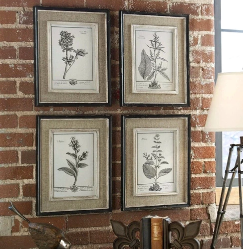 Botanical Framed Wall Art Casual Grey Study Flower Print Set ~ Uttermost 32510 - Picture 8 of 8