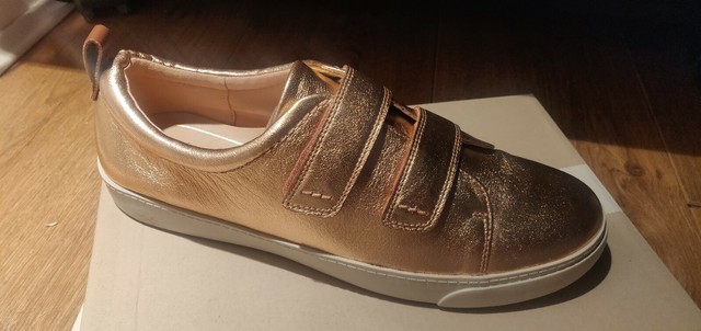 clarks rose gold trainers