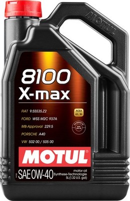 Motul 104533 8100 X-max 0W-40 Motoröl 0W40 VW 50200/50500 - 5 Liter
