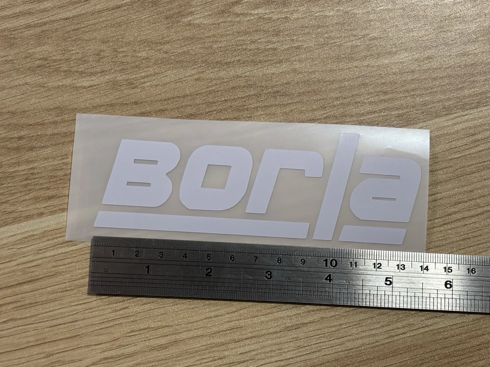 Borla - Calcomanía de vinilo blanca brillante con logotipo de carreras de coches a la deriva camión Foto 3 de 4
