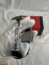 RARO OROLOGIO TISSOT QUADRATO QUADRANTE NERO CRONOGRAFO ACCIAIO INOX BRACCIALE QTZ SCATOLA SET