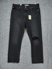 Levi's Women's Premium Wedgie Straight Jeans After Sunset-Black 32x28 Button Fly