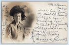 1907 Woman With Big Hat Business Madison Wisconsin WI RPPC Photo Posted Postcard