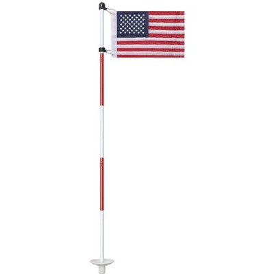 Golf Flagstick 6ft, Double-Side American Flag for Putting Green, Portable 5-S...