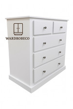HANDMADE AYLESBURY 2+3 CHEST OF DRAWER IN WHITE , MANY COLOURS  (NOT FLATPACKED)