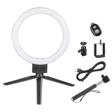 8" LED Ring Light with Tripod Stand  Phone Holder Dimmable Desk Makeup Closeout