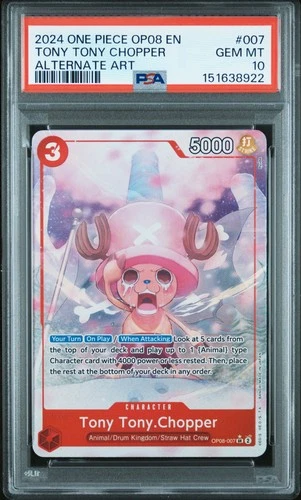 2024 ONE PIECE OP08-TWO LEGENDS ALTERNATE ART #007 TONY TONY CHOPPER PSA 10