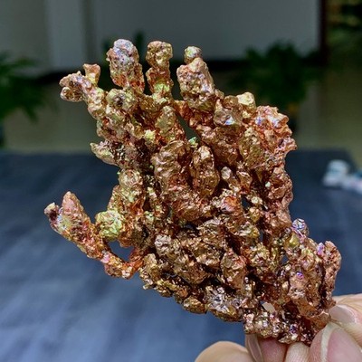 120G Rare!!iridescent Native Copper crystal mineral specimen