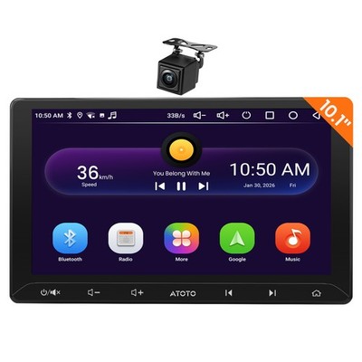 Camera+ATOTO Android 2Din 10.1'' Screen Car Stereo Radio GPS Navi GenAI CarPlay