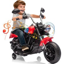 12V Kids Electric Motorcycle 3-Wheel Ride on Toy Soft Start Headlight Horn Music