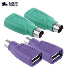 PS/2 to USB A Adapter Male to Female - 4-Pack for Easy PC Peripheral Connection