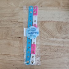 Silicone Bracelet for Pop It Charms Adjustable Snap Closure Blue  Pink 213-6