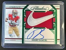2022 Panini Flawless Deebo Samuel Symbolic Signatures NIKE Patch Auto #/2 49ers