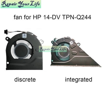 For HP Pavilion 14-DV TPN-Q244 CL30 M24539 M24540 001 CPU GPU graphics card fans