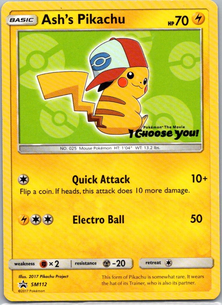 Pokemon TCG Ashs Pikachu SM112 SM Black Star Promos LP