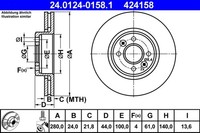 2X Bremsscheibe Ate 24.0124-0158.1 FüR Renault Megane Clio Wind Twingo Laguna 2