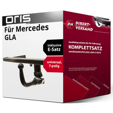 Anhängerkupplung abnehmbar + E-Satz 7pol universell für Mercedes GLA 20- top
