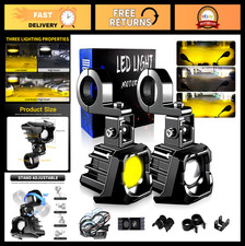 Led Motorcycle Fog Lights - Dual-color Spotlights 7 Modes Universal Fit For At