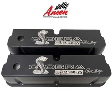 Ford 351W Carroll Shelby Cobra Tall Valve Covers - Black - Ansen USA