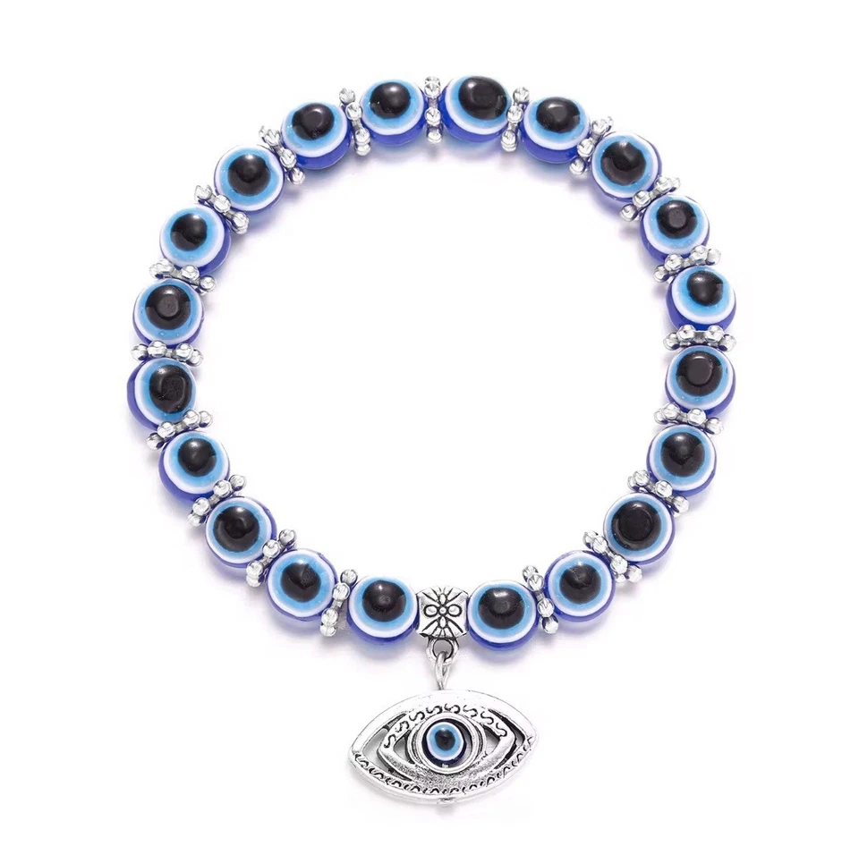 2x Armband türkisches magisches Auge Nazar Evil Eye Boncugu mavi boncuk Hamsa - Bild 2 von 3