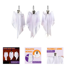 Halloween Hanging Ghost Decorations Set 27.5 Inches Spooky Yard Lawn Patio Party